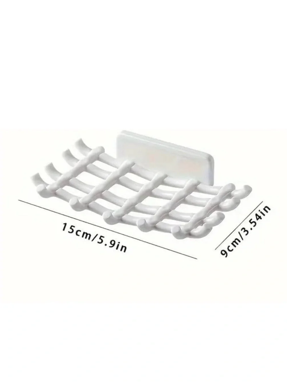 💞 New White No-Drill Adhesive Wall-Mounted Soap Dish & Loofah Holder